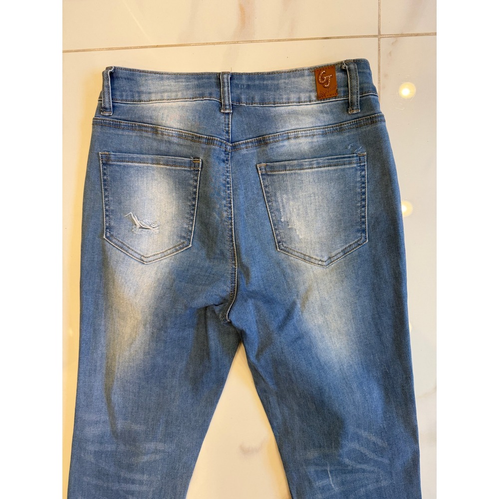 Gogo Jeans Womens High Rise Ankle Distressed Ripped Slim Denim Blue Size 7/28 - Picture 5 of 7